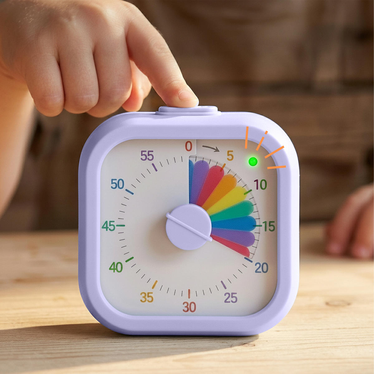 TIMER Lila 60 minuter - Lila, Plast (9/9/4.5cm) - Relaxdays