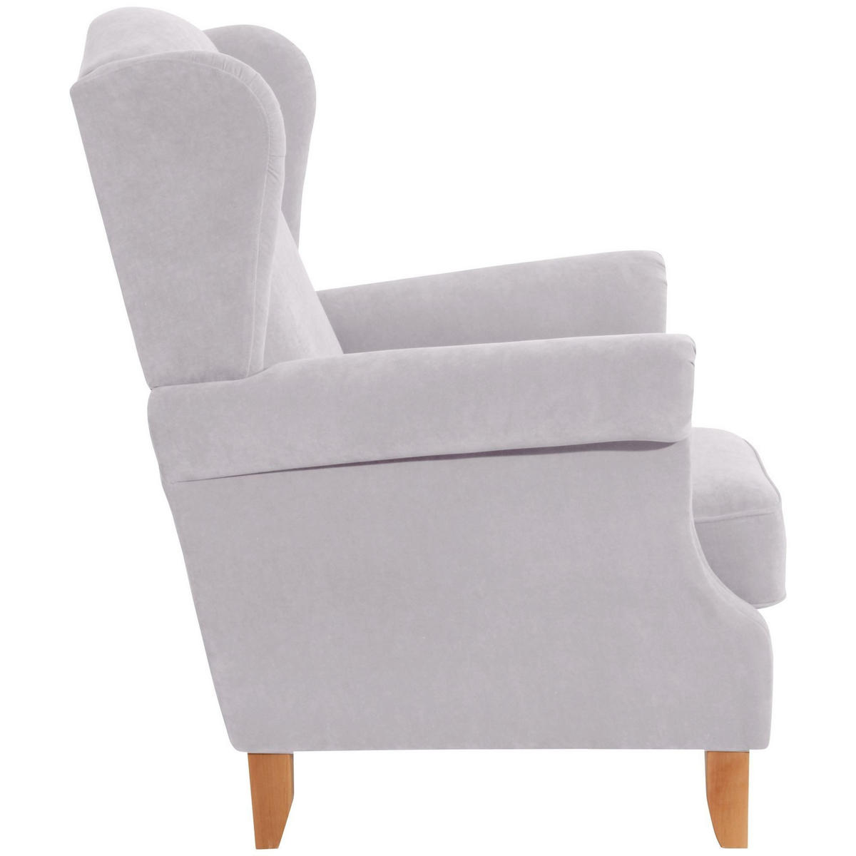 OHRENSESSEL Katria Bezug Veloursstoff Buche natur / silber - Grau, Kunststoff (88/108/84cm) - 58aufmkessel