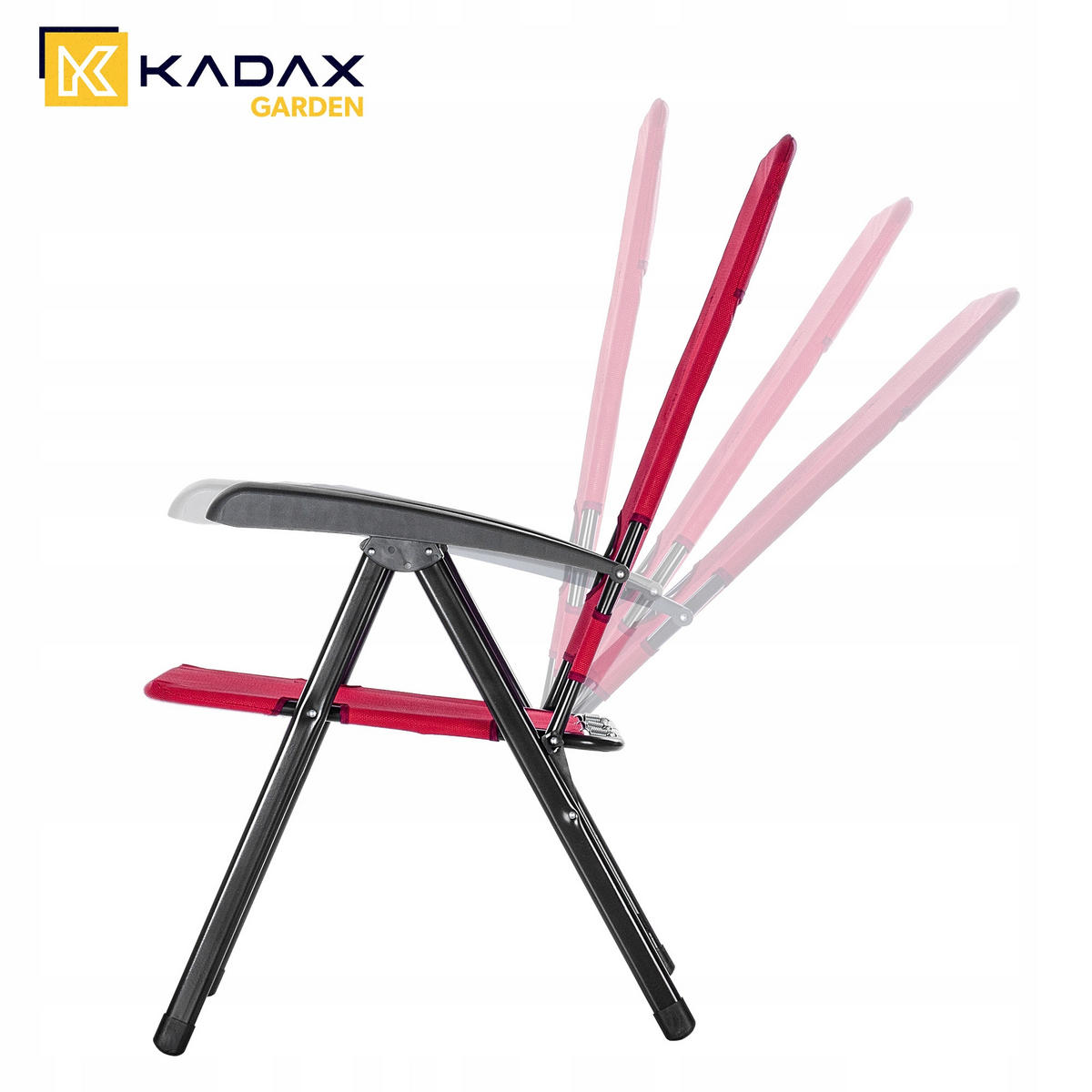 GARTENSESSEL Rot - Rot, Metall (55/104cm) - KADAX