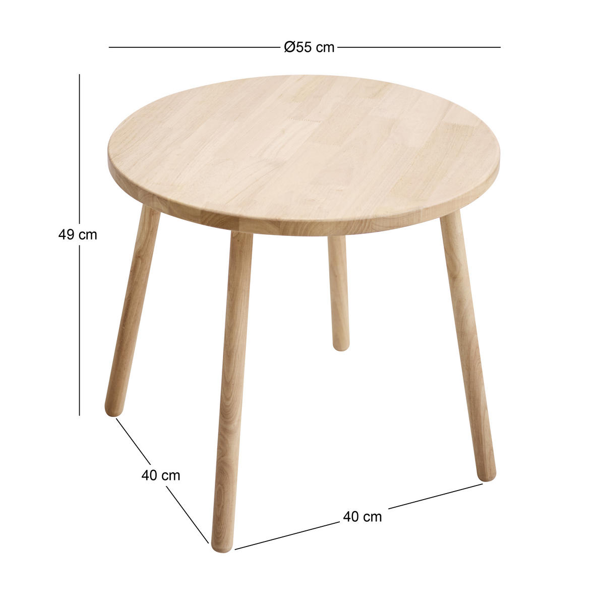 HOCKER 2er-Set und TISCH für Kinder - Braun, Holz (55/49/40cm) - Nordlys