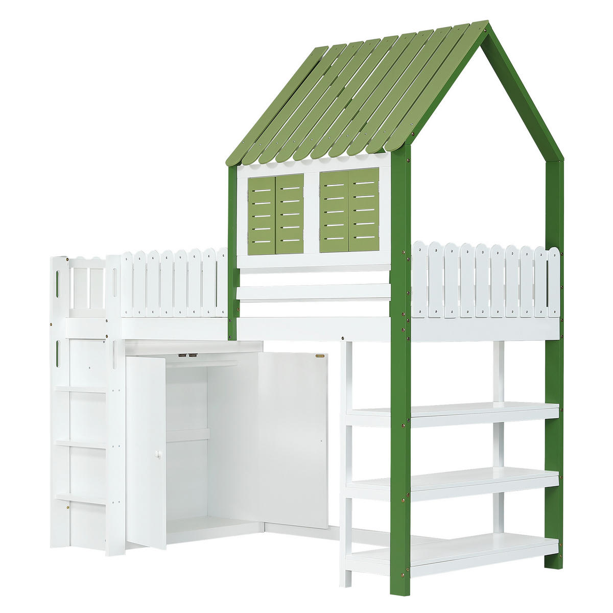 HOCHBETT 90/200 cm Weiß, Grün - Weiß/Grün, Holz/Holzwerkstoff - Raumix