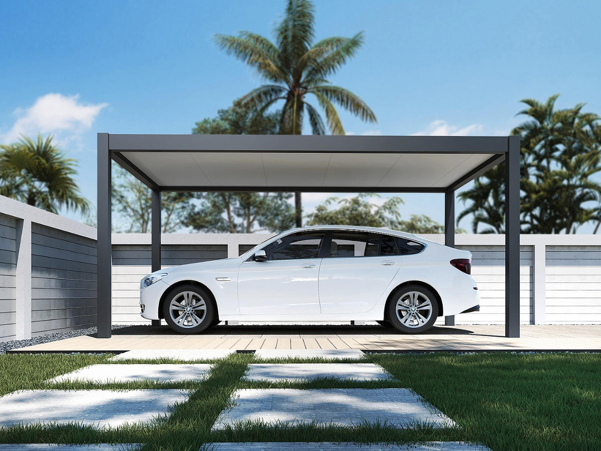 CARPORT Aluminium Pergola 3 x 5,3 M Garage anthrazit - Grau, Metall (300/236/530cm) - WEIDE