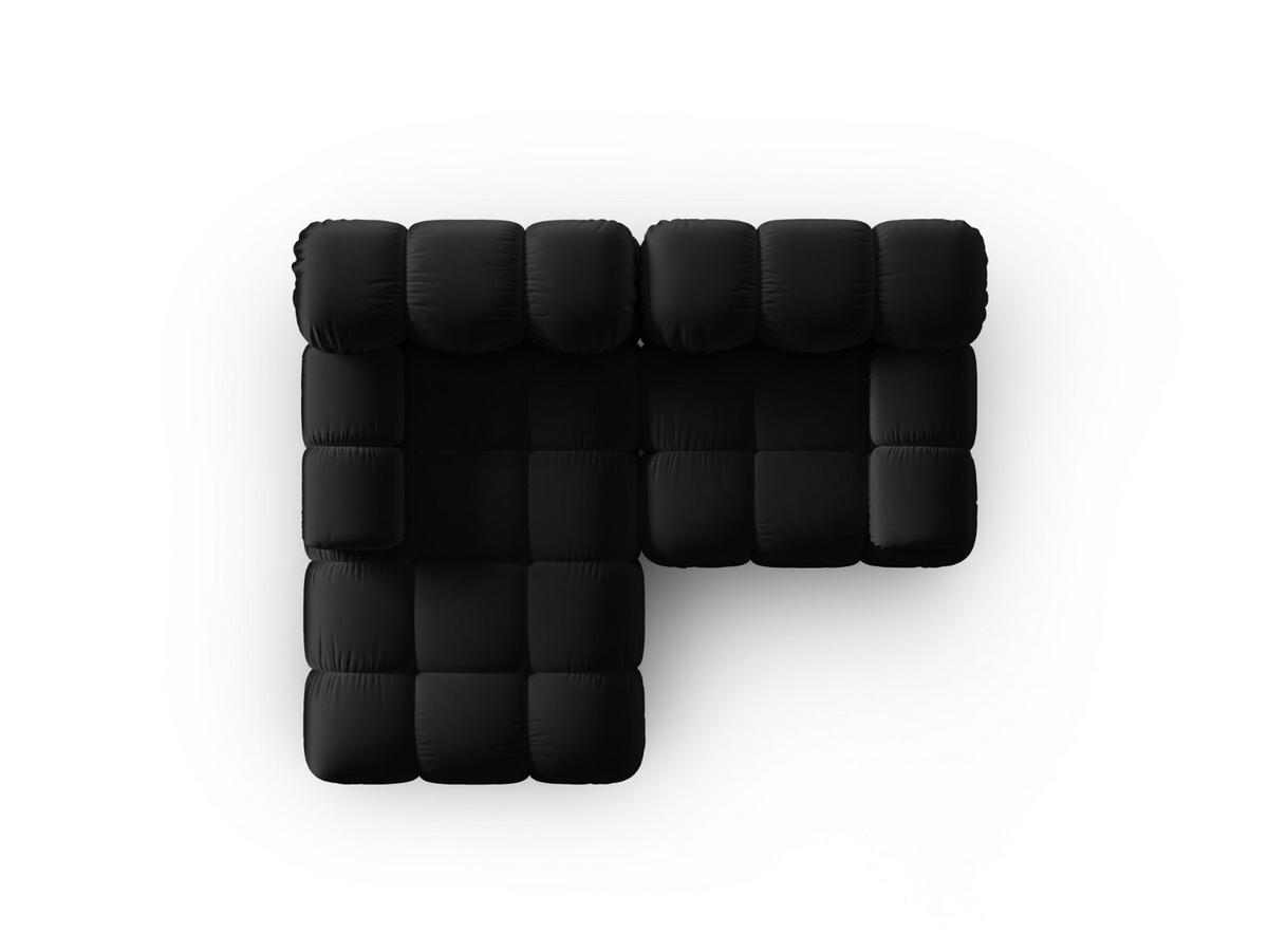 MODULARES-ECKSOFA links Bellis aus Samt schwarz 3 Sitzplätze - Schwarz, Textil (157/191cm) - Micadoni