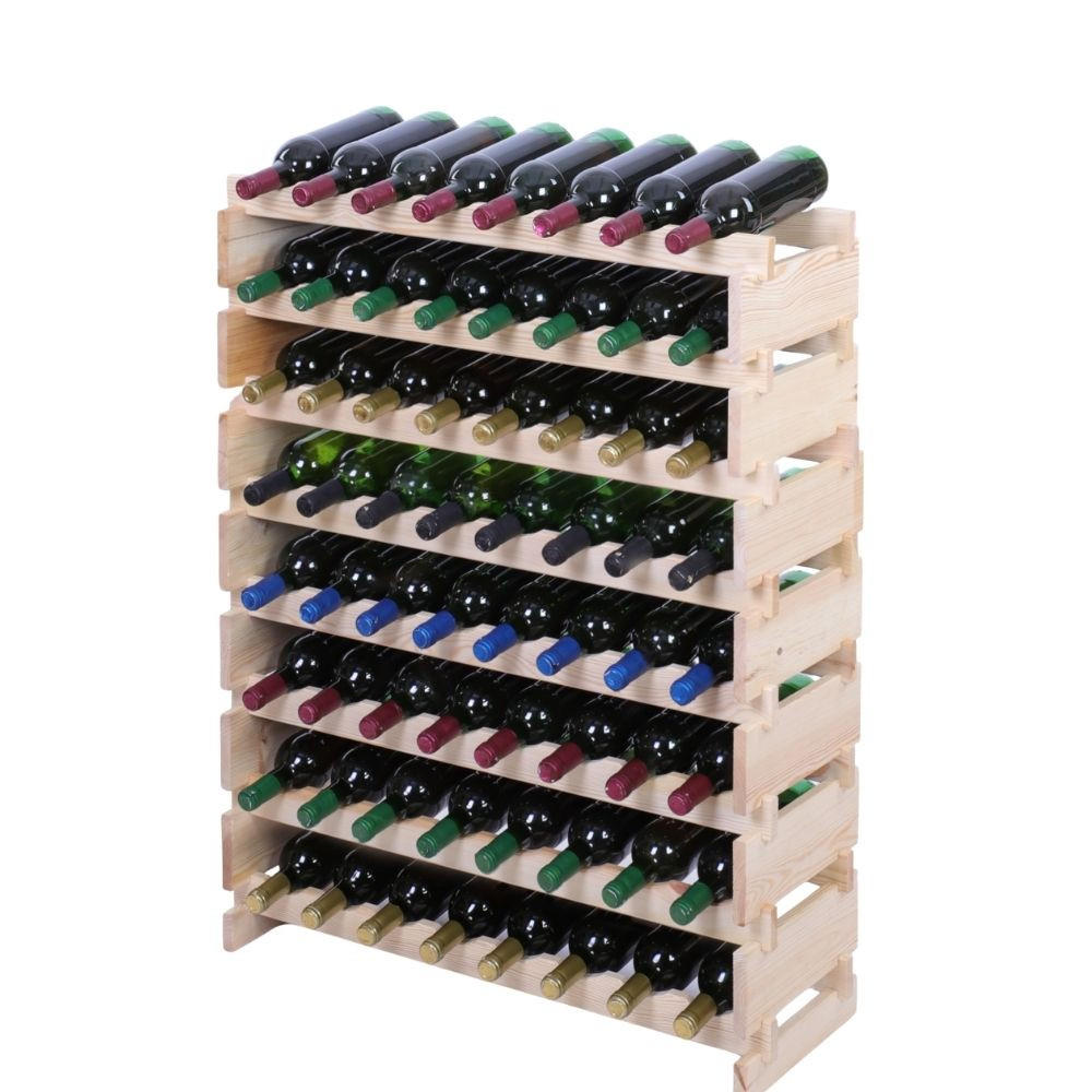 WEINREGAL VINOTECA FLEX PRO HxBxT 107x84x28cm 68 Flaschen auf 8 Ebenen Natur unbehandelt - Naturfarben, Holz (84/107/28cm) - PROREGAL