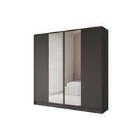 KLEIDERSCHRANK - LUSSO - 200 - Schwarz - Goldfarben/Schwarz, Holzwerkstoff (200/200/51cm) - ALTDECOR