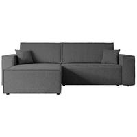 ECKSOFA mit Schlaffunktion und Bettkasten CELTIC-XL - 277x143x83 cm Grau Bouclé - Schwarz/Grau, Holzwerkstoff/Kunststoff (277/143cm) - ALTDECOR