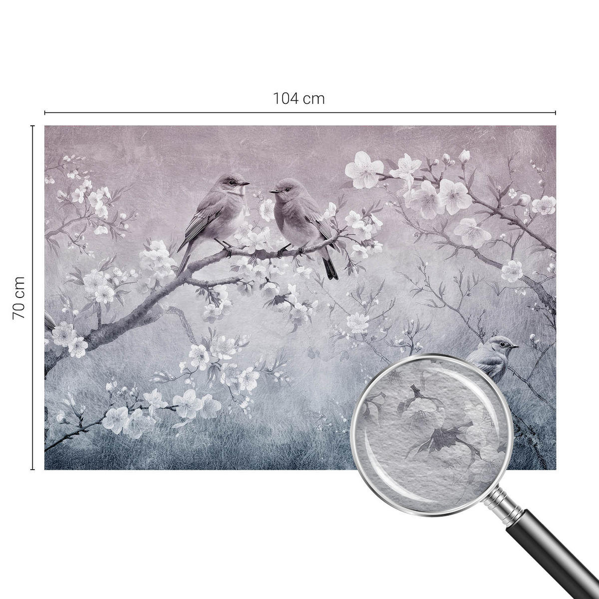 FOTOTAPETE 104x70 cm - Subtile Natur - Grau, Textil (104/70cm) - Wallfluent