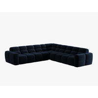 ECKSOFA Lisa aus Samt königsblau 5 Sitzplätze - Dunkelblau, Textil (310/310cm) - Micadoni