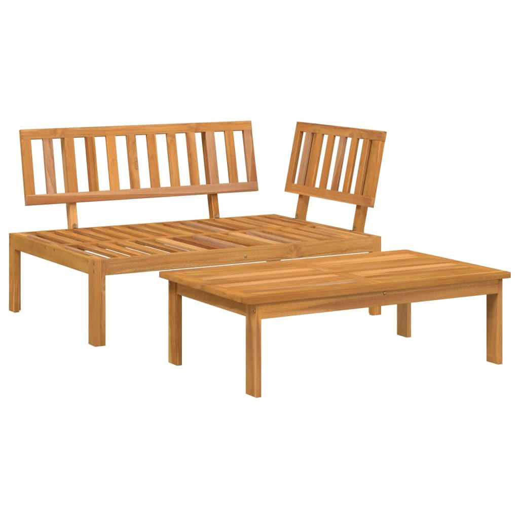 GARTEN-SOFAGARNITUR 2-TLG. Aus Paletten Massivholz Akazie - Braun, Holz (92/69/133cm) - vidaXL