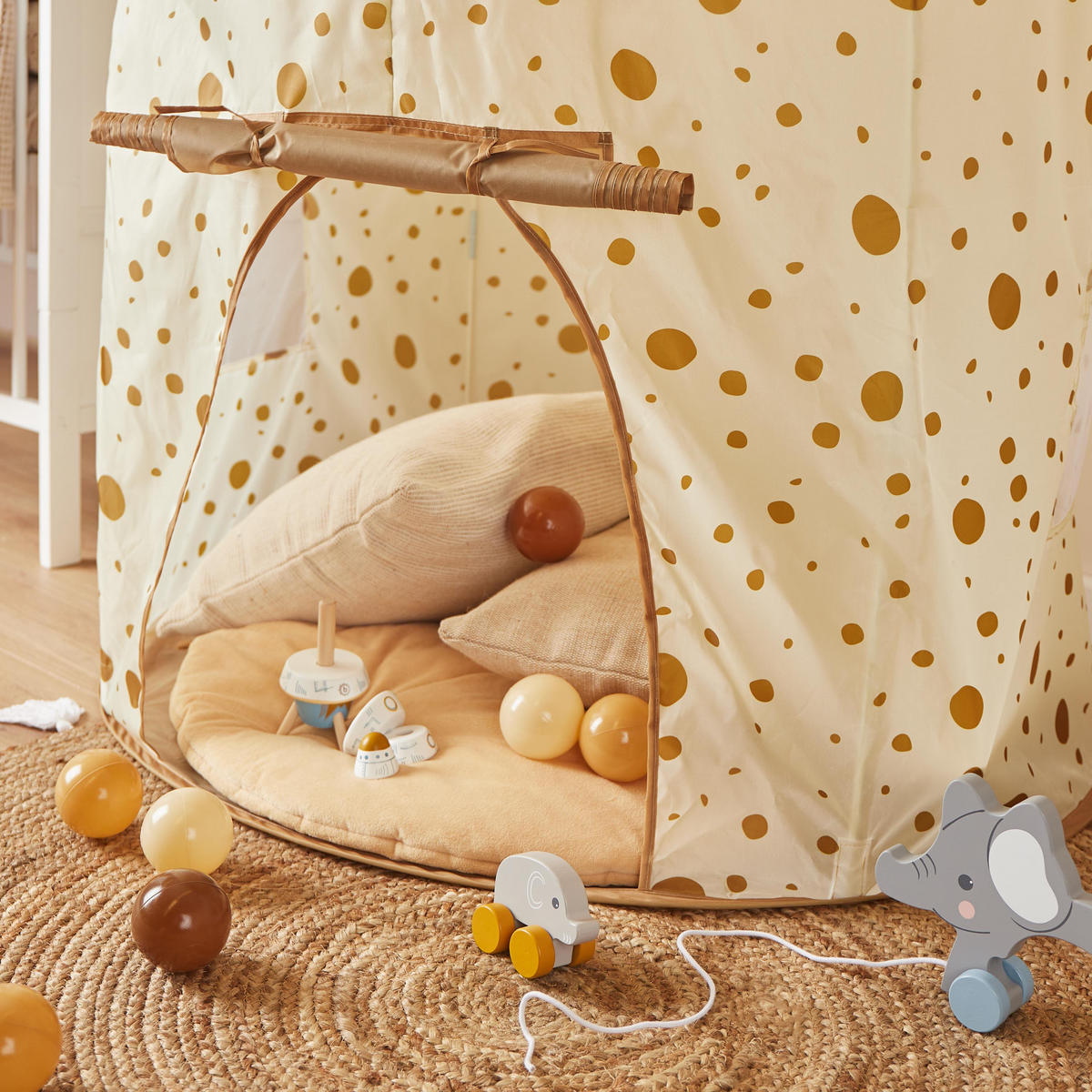 KINDERZELT für Drinnen Pop up Dots - Multicolor, Textil (105/105cm) - Bieco Spielwaren