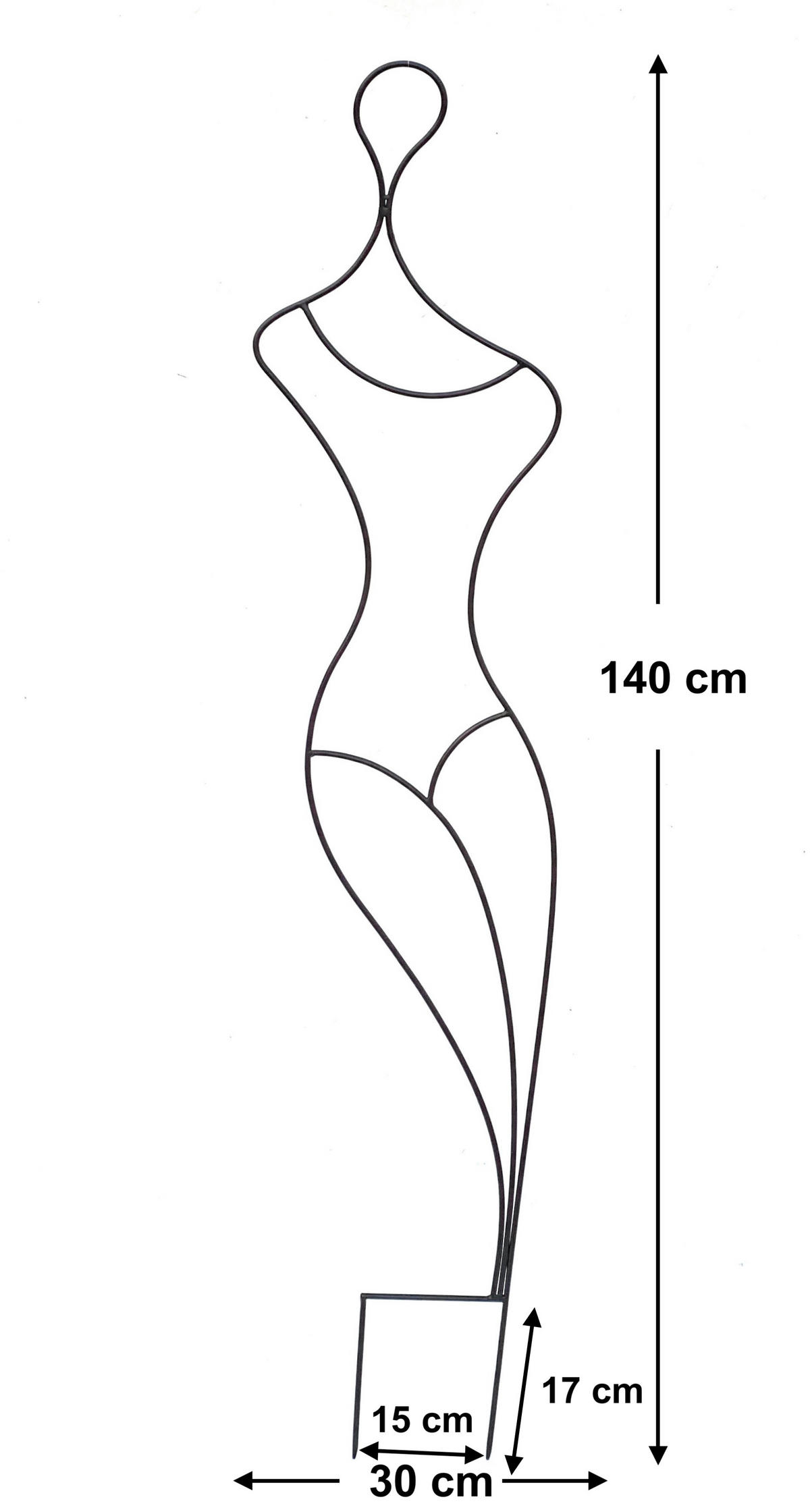 RANKHILFE Frau Gracia Metall Schwarz 140 cm - Schwarz, Metall (35/140/1.5cm) - DanDiBo