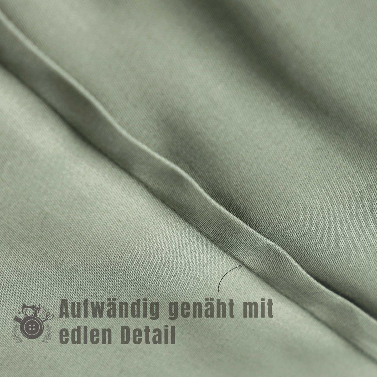 SATIN BETTWÄSCHE PLAIN - Grün, Textil (140/200cm) - Schöner Wohnen