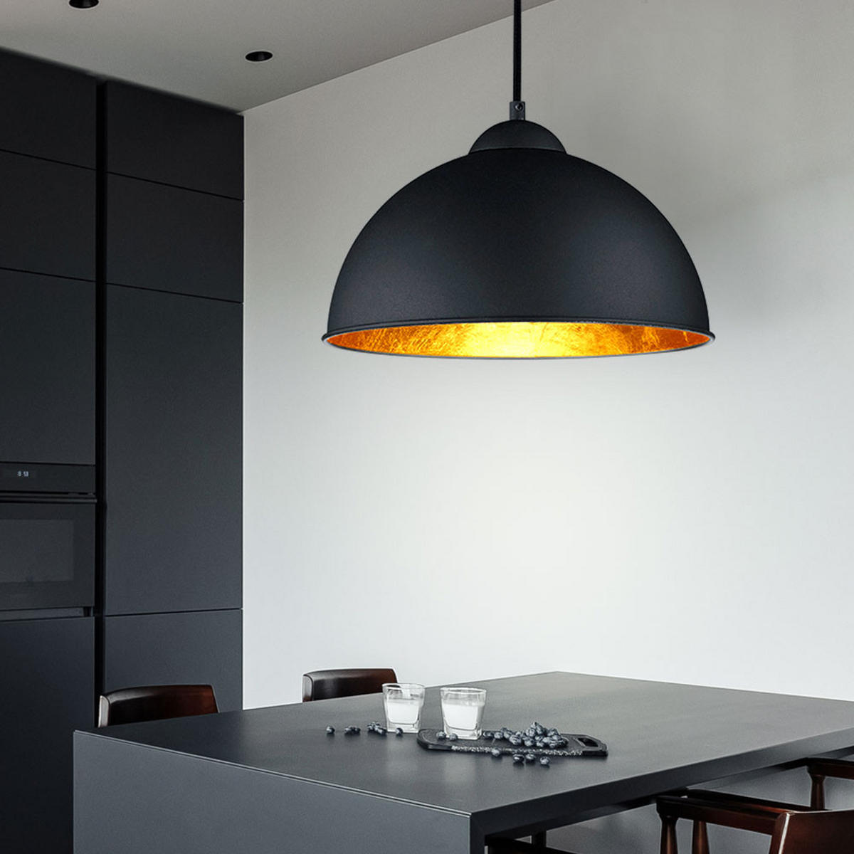 LED HÄNGELEUCHTE Metall Schwarz - Schwarz, Metall (31/31/127cm)