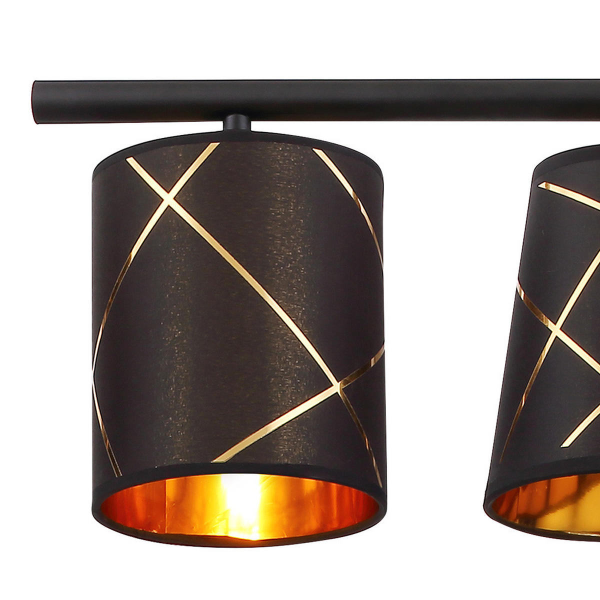 LED HÄNGELEUCHTE BEMMO Metall Schwarz Goldfarben - Schwarz, Metall (90/13/140cm)