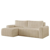 ECKSOFA MILO SMALL mit Schlaffunktion und Bettkasten, Links - TILIA 11 - Beige, Holz (240/142cm) - Dekori_Interiors