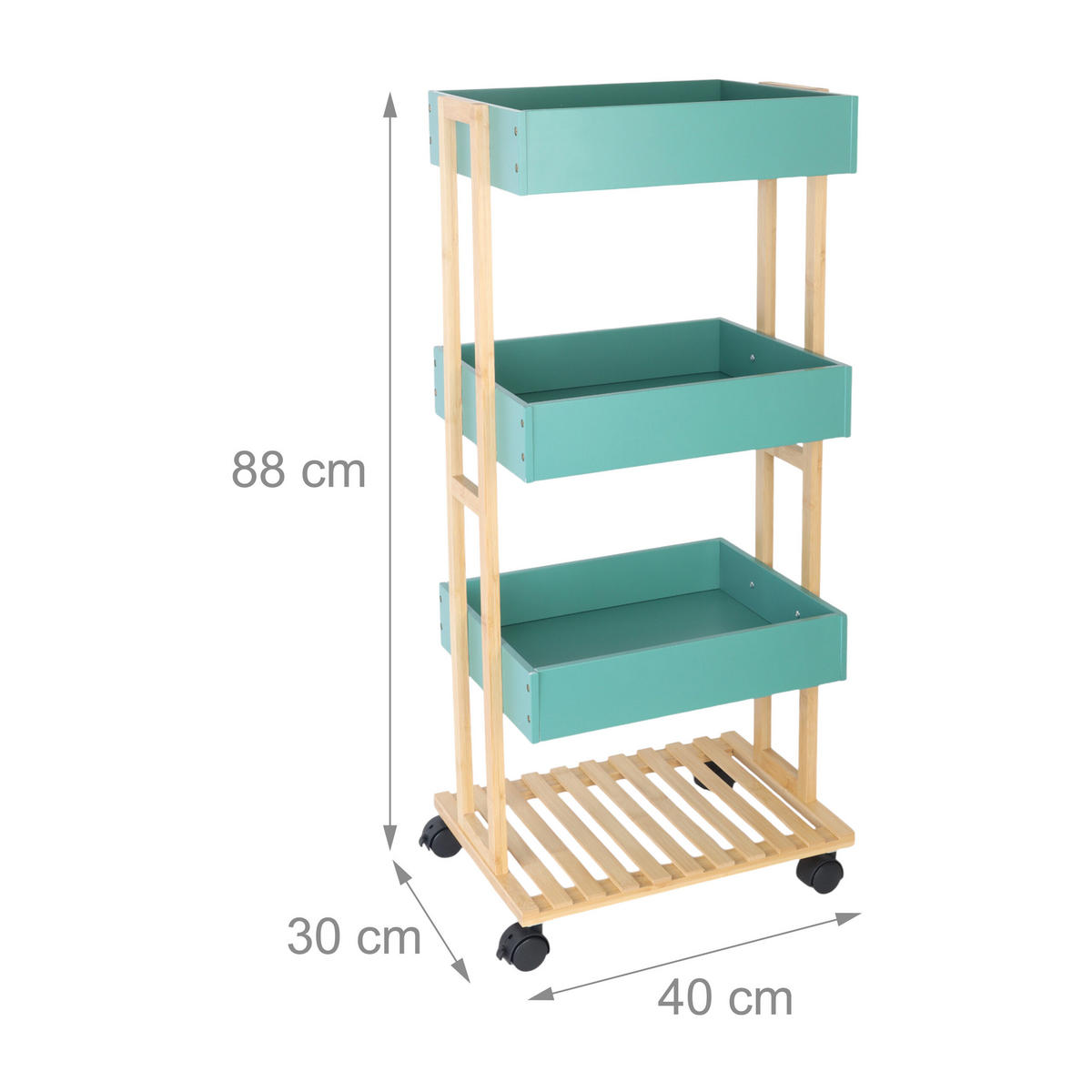 SERVIERWAGEN - Multicolor, Holz/Holzwerkstoff (40/88/30cm) - Relaxdays