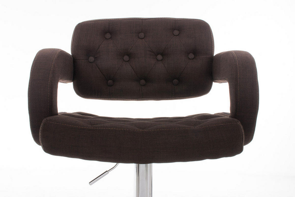 BARHOCKER Dubai, Gestell Metall in Chromoptik, STOFF Braun - Chromfarben/Braun, Textil/Metall (52/100/55cm) - TPFLiving