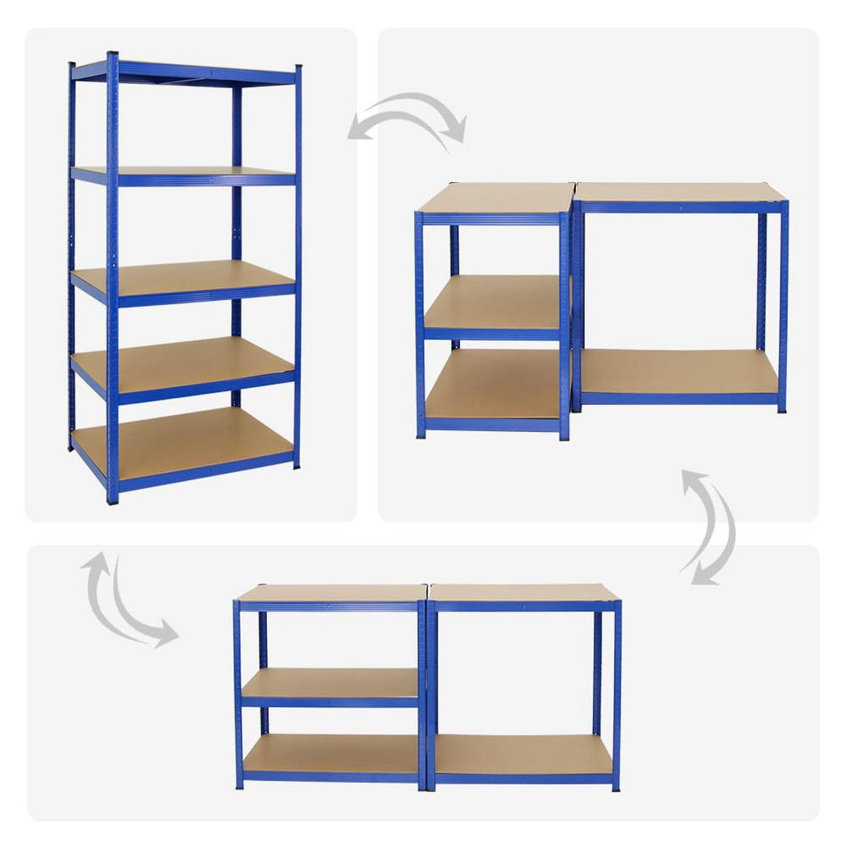 SCHWERLASTREGAL Taurus 2er-Set mit 2x 180x90x60 cm Fachlast 175 kg Blau - Blau, Metall (180/180/60cm) - PROREGAL