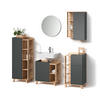 BADMÖBEL-SET Marano Anthrazit 5 Teile - Anthrazit/Sonoma Eiche, Holzwerkstoff (60/65/35cm) - Livinity®