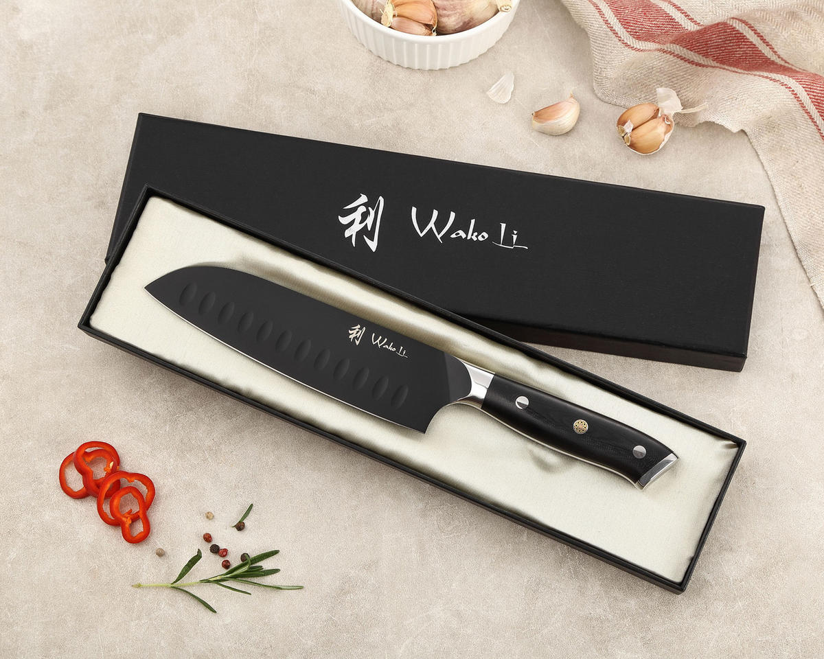 SANTOKUMESSER 18 cm - Schwarz, Metall (31cm) - Wakoli