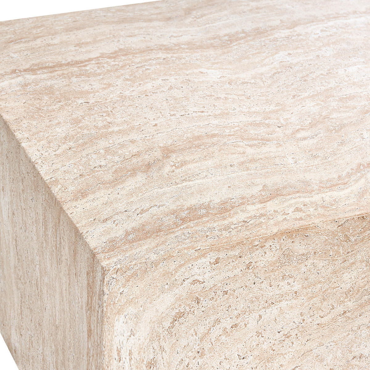 COUCHTISCH 90/66 cm Travertinoptik Nobres - Beige, Keramik (90/66/30cm) - Beliani