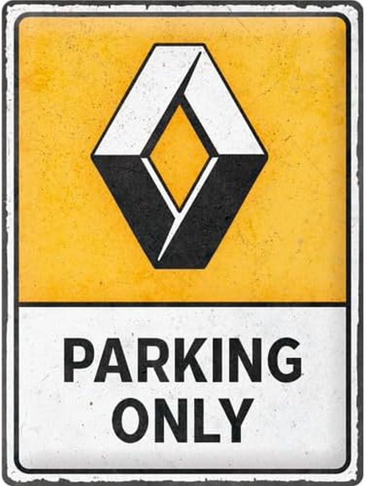 BLECHSCHILD 30/40 cm Renault Parking Only - Multicolor, Metall (30/40/0.2cm) - Nostalgic-Art