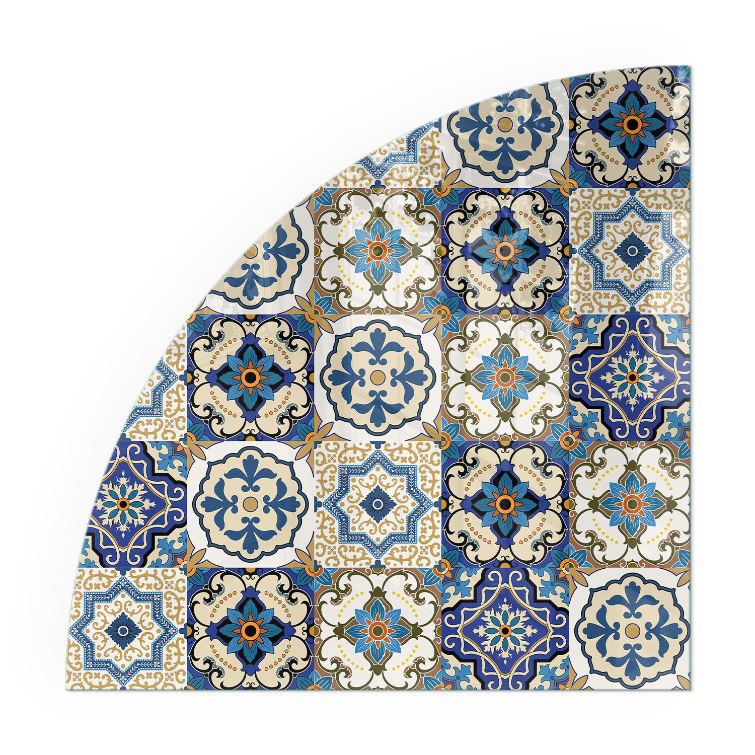 GLASPLATTE für Kamin 100x100 cm - Blau, Glas (100/100/0.4cm) - TULUP