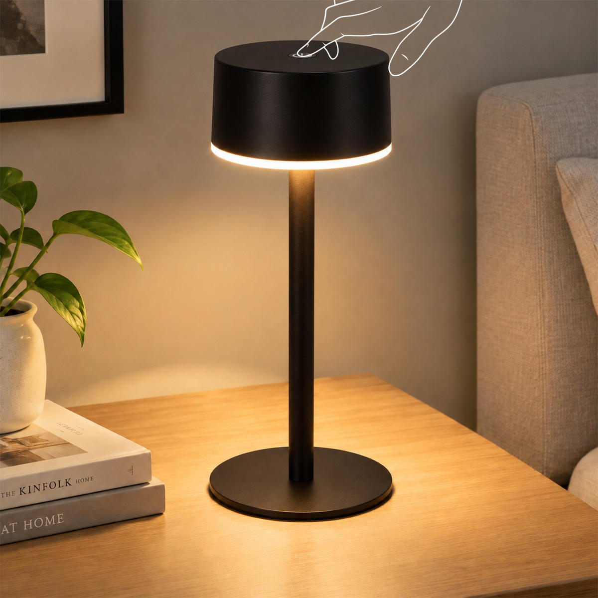 LED SVJETILJKA STOLNA Myvnal 7.5/7.5/19.4 CM - crna, metal/plastika (7.5/7.5/19.4cm) - ZMH