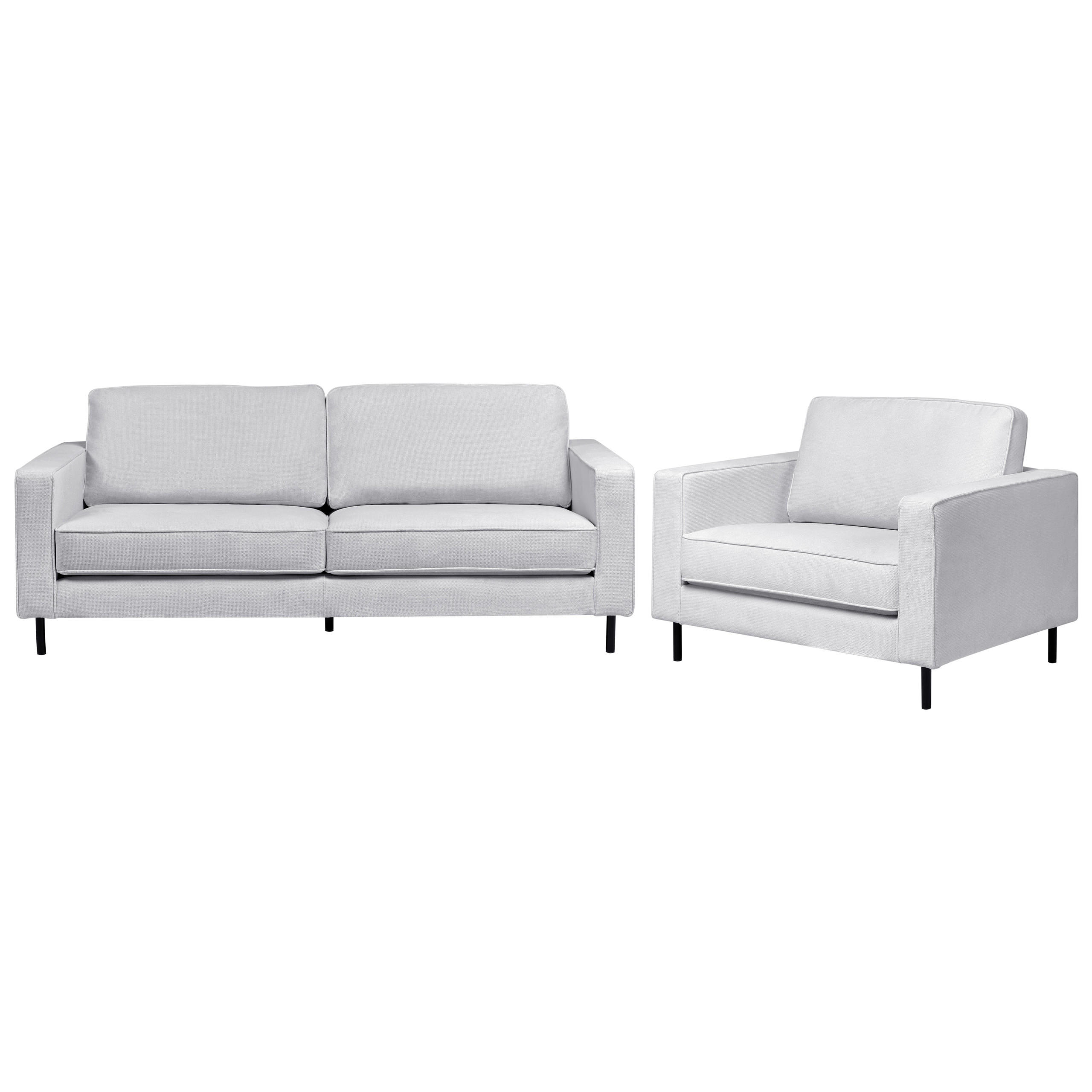 SET CANAPELE cu 4 locuri textil gri deschis Savalen