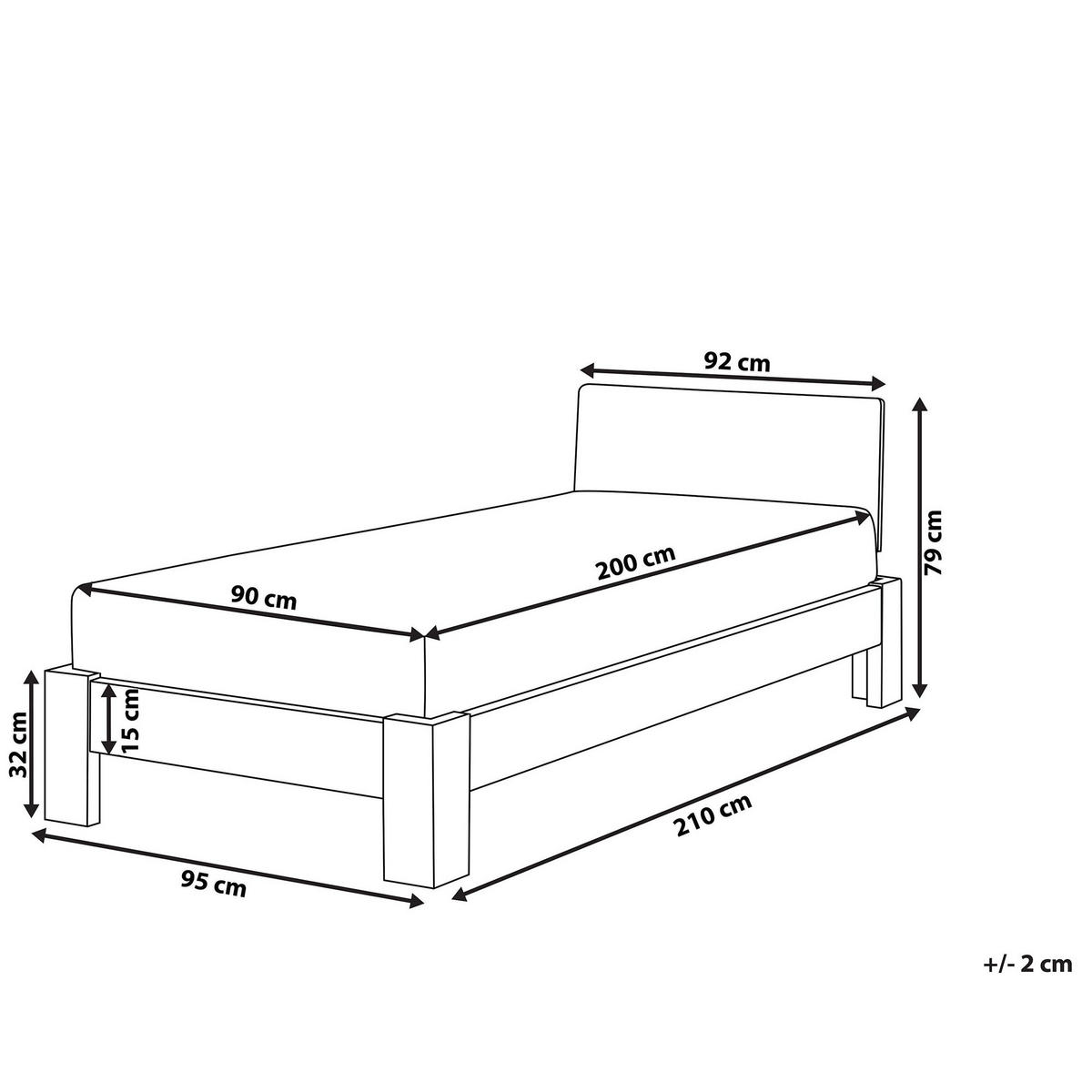BETT mit Lattenrost 90x200 cm Weiß Royan - Weiß, Holz (90/200cm) - Beliani