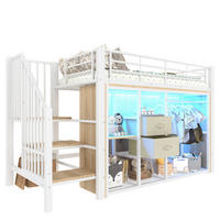 HOCHBETT Kinderbett 90/200 cm aus Metall und MDF mit LED-Beleuchtung und Stauraum Weiß - Weiß, Metall (90/200cm) - Modenvie