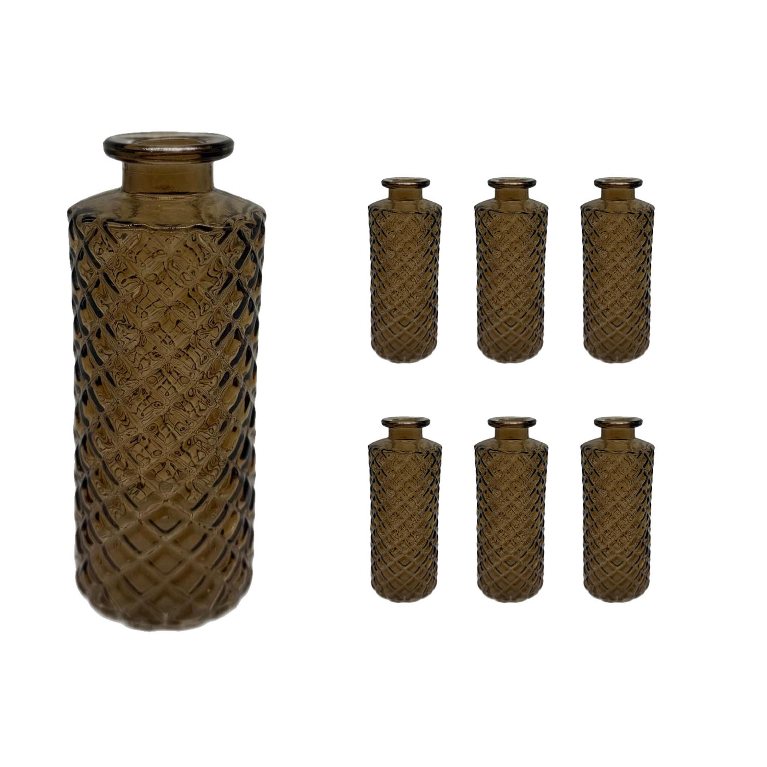 6XVASEN - Braun, Glas (13cm) - Relaxdays