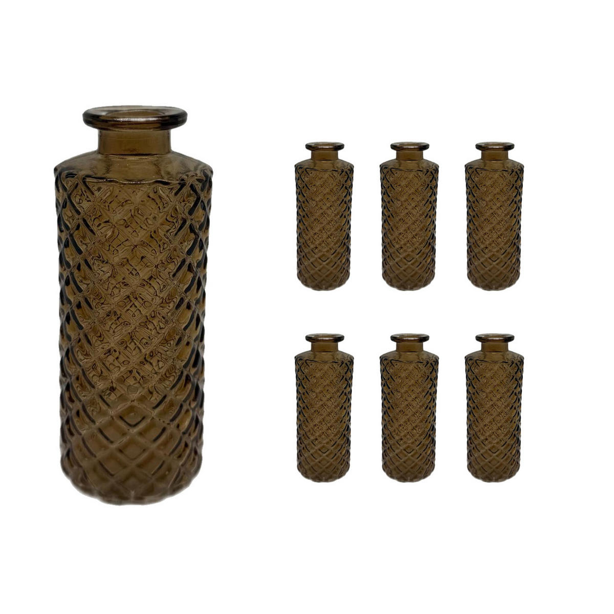 6XVASEN - Braun, Glas (13cm) - Relaxdays