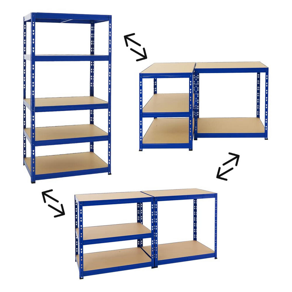 SCHWERLASTREGAL Tiger 180x90x60 cm Fachlast 265 kg Blau - Blau, Metall (90/180/60cm) - PROREGAL