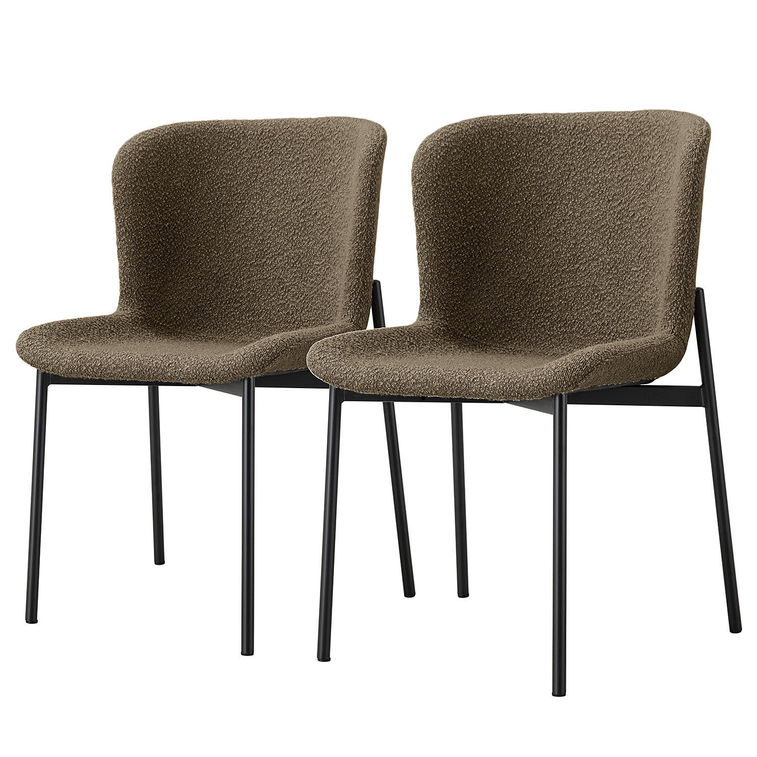 POLSTERSTUHL - 2er-Set - Taupe/Schwarz, Textil (52/79/49cm) - home24