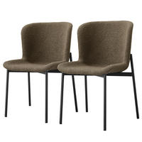 POLSTERSTUHL - 2er-Set - Taupe/Schwarz, Textil (52/79/49cm) - home24