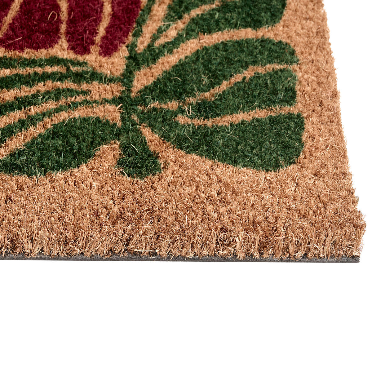 FUSSMATTE Bunt 50/80 cm Blume Kokosfasern Tanalian - Multicolor, Textil (50/80cm) - Beliani