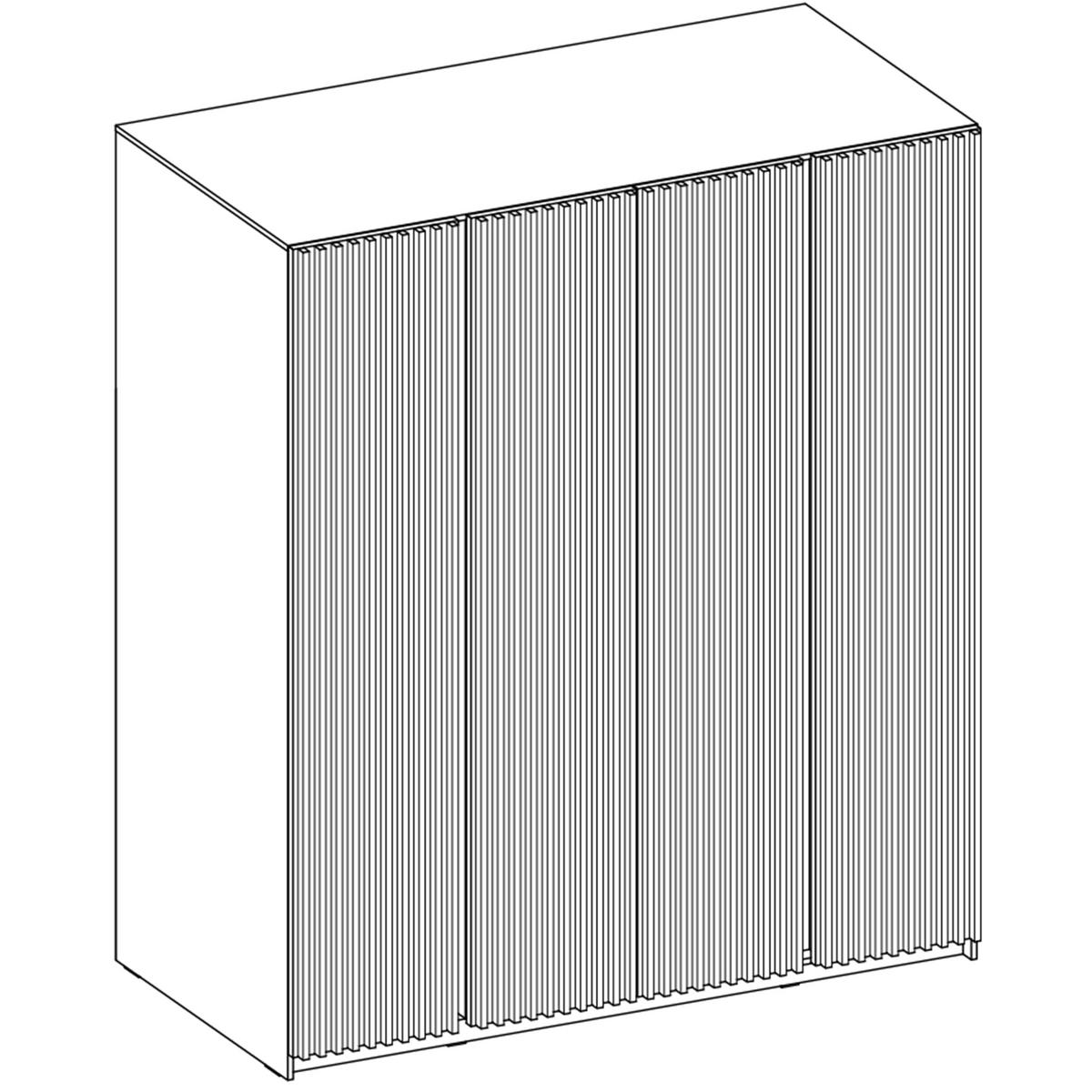 KLEIDERSCHRANK Nehir Korpus Schwarz, Front Eiche Evoke/Schwarz 200 cm - 4T Modern mit 4 Lamellentüren - Eichefarben/Schwarz, Holzwerkstoff/Kunststoff (200/239/61.9cm) - AX Living