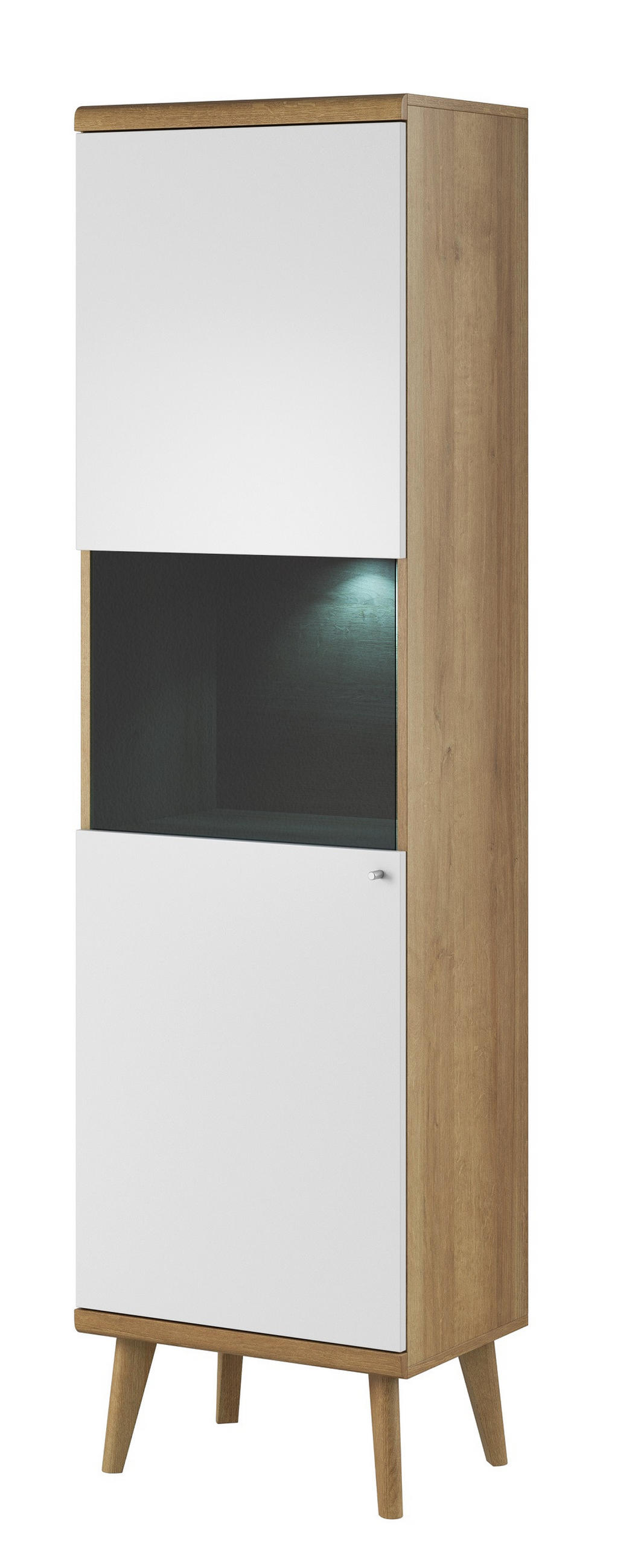 MÖBELWAND Weiß DRIMO Skandinavischer Stil LED Beleuchtung - Multicolor, Holzwerkstoff (300/197/40cm) - Sepro Meble
