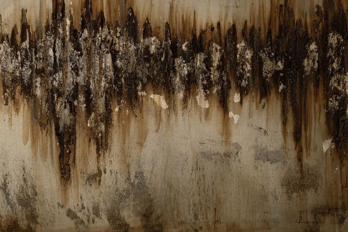 ACRYLBILD HANDGEMALT 140/70 cm - Braun, Holz/Textil (140/70cm) - KUNSTLOFT