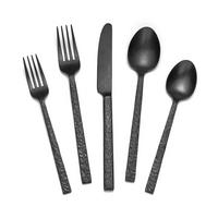 BESTECK Set 6 Teilig Edelstahl Besteckset Essbesteck Schwarz - Schwarz, Metall