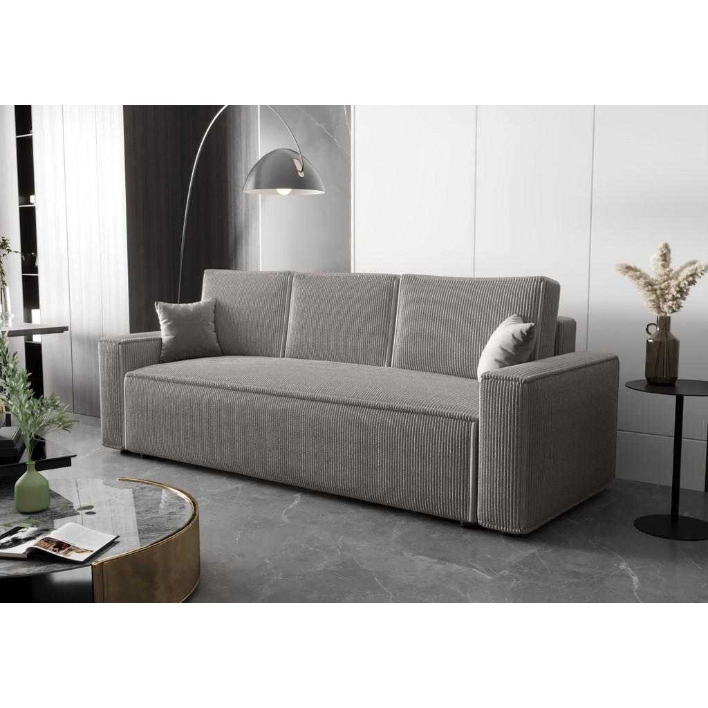Thumbnail - Fedve Schlafsofa, Hellgrau, Textil, 230x89x85 cm, Wohnzimmer, Sofas & Couches, Schlafsofas