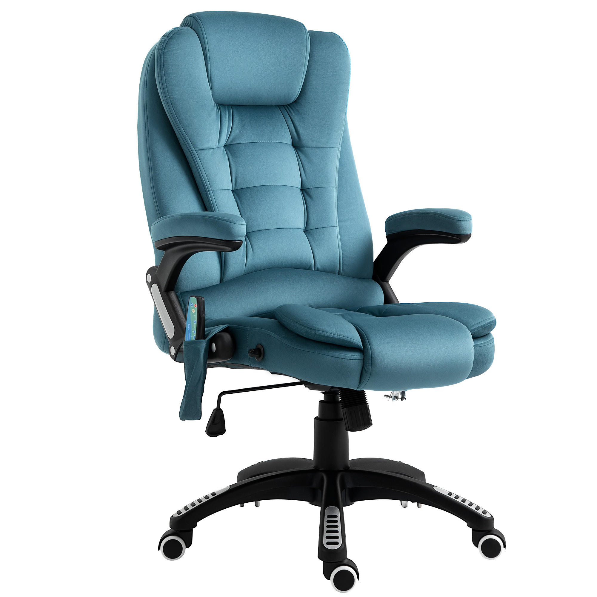 MASSAGESESSEL Chefsessel Gamingstuhl Drehstuhl Massagebürostuhl Blau - Blau/Schwarz, Kunststoff/Textil (74/116/67cm) - Vinsetto