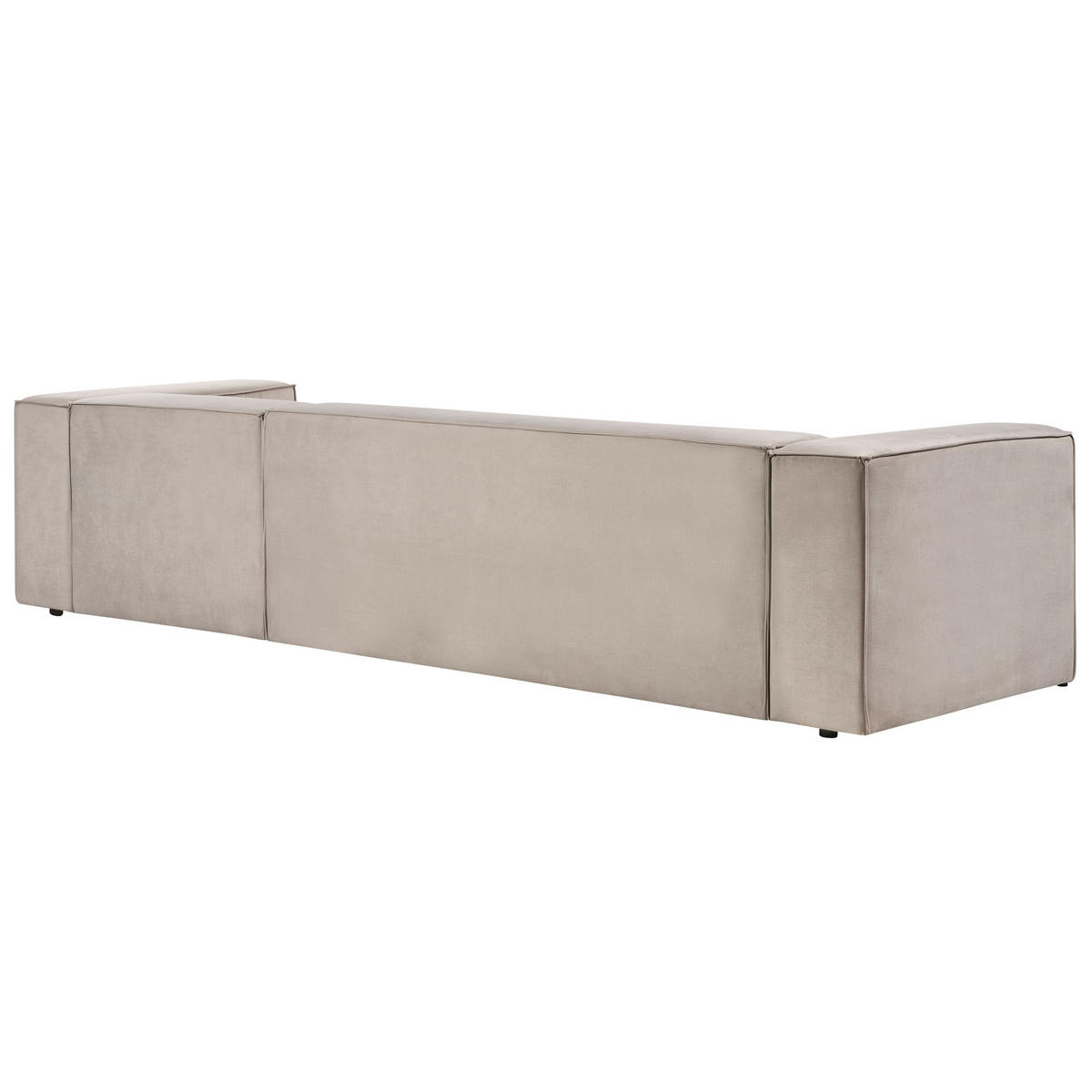 3-SITZER-ECKSOFA Samtstoff taupe rechtsseitig Vernon - Taupe, Textil (330/178cm) - Beliani