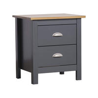 NACHTTISCH Jade 2 Schubladen in Grau - Anthrazit, Holz (46/49/35cm) - VS Venta-stock