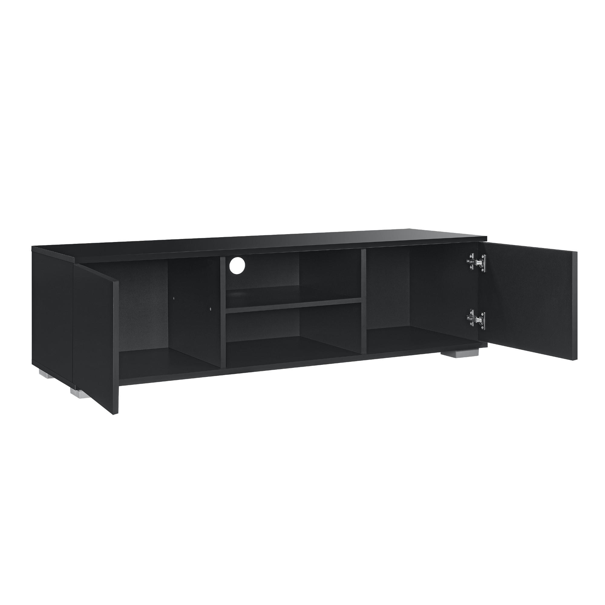LOWBOARD Werpen - Schwarz, Holzwerkstoff (120/34.5/40cm) - [en.casa]