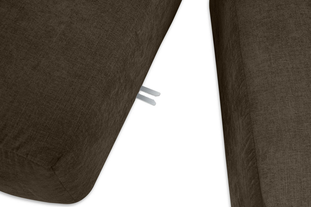 ECKMODULSOFA-RECHTS BUFFO 6-Sitzer mit extrem weicher Sitzfläche, Gewebestoff, braun - Braun, Textil (377/180cm) - KONSIMO®