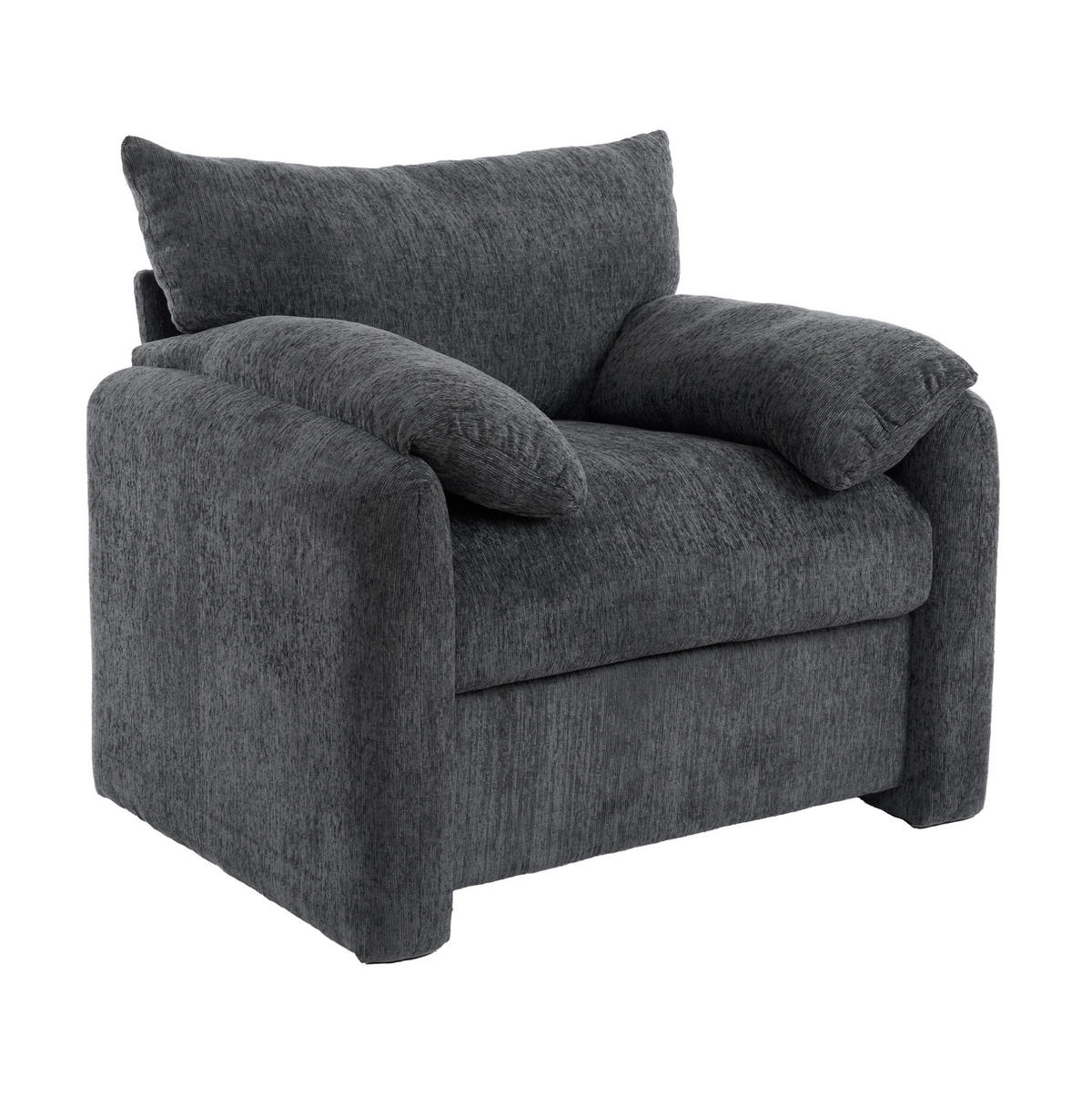 SESSEL 96/82/84 cm grau aus Chenille mit ergonomischer Polsterung - Grau, Textil (82/84/96cm) - OKWISH