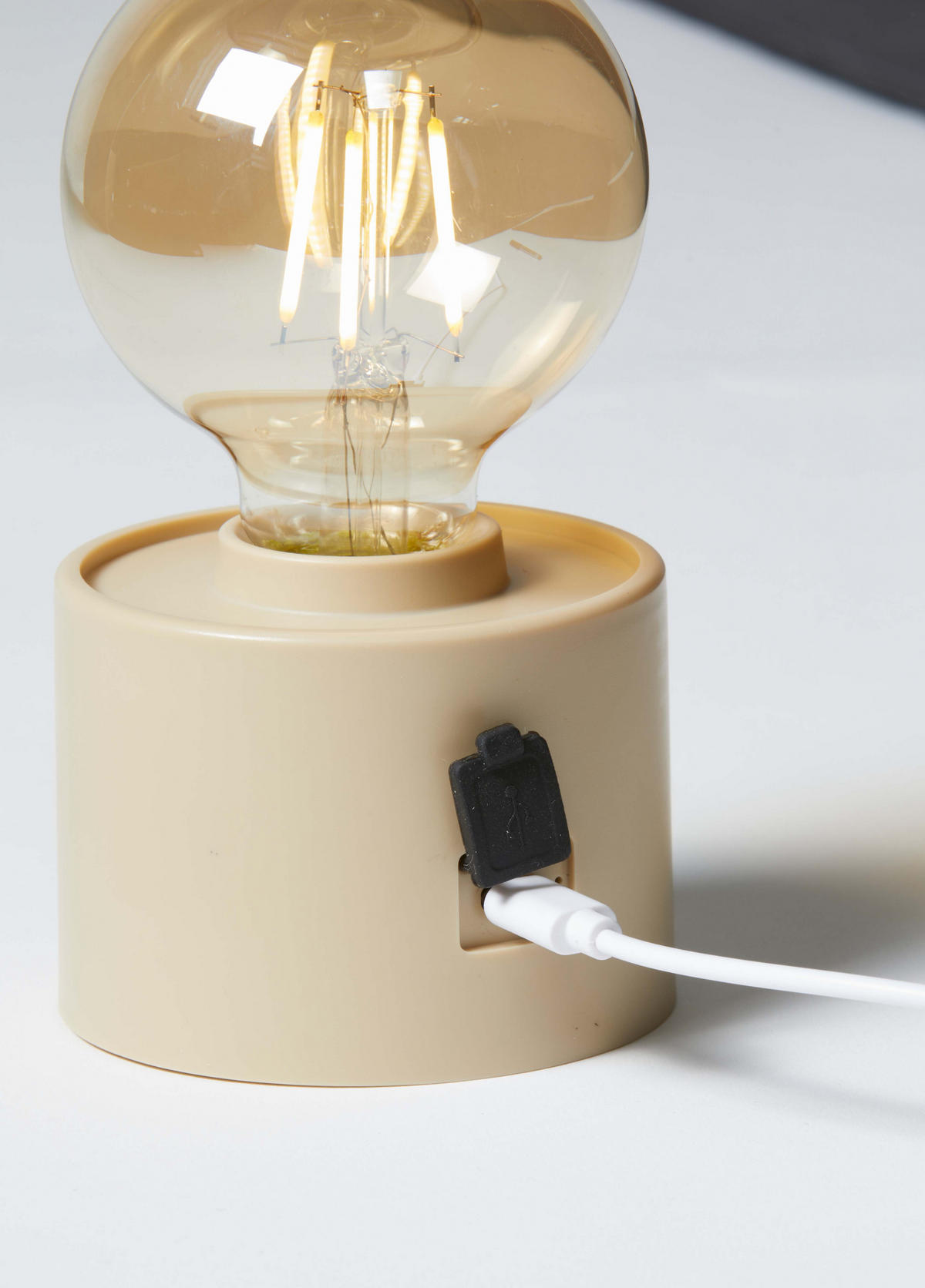LED-TISCHLAMPE Vintage Edison dimmbar 10x9x16cm Beige - Beige, Kunststoff (10/8.7/16cm) - Northpoint