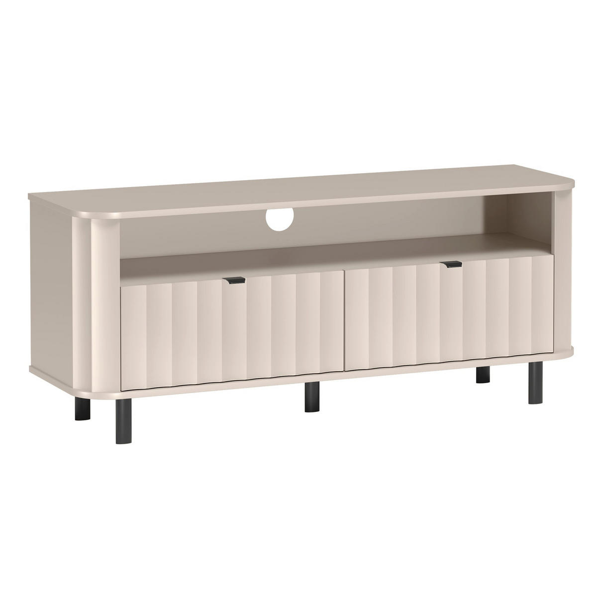TV stolek Novado kašmírově šedý 137/57/40 cm - černá/šedohnědá, kov/kompozitní dřevo (137/57/40.5cm) - Selsey